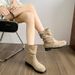2026 Chunky Heel Retro Mid-Calf For Women New Autumn Winter Super Popular Round Toe Slip-On Short Casual Martin Boots_vogvips.com