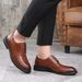 Spring New Fashion Business Dress Leather Small Round Head Casual Men's Lace Up Wedding Derby Shoes_vogvips.com
