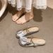 French Silver Strap Mary Jane Single Shoe Women's Half Drag 2025 New Summer Outfit Skirt Soft Flat Bean Shoes_vogvips.com