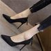 2025 Spring Autumn New Versatile Black High Heels For Women, 9cm Stiletto Heel, Sexy European And American French Style_vogvips.com