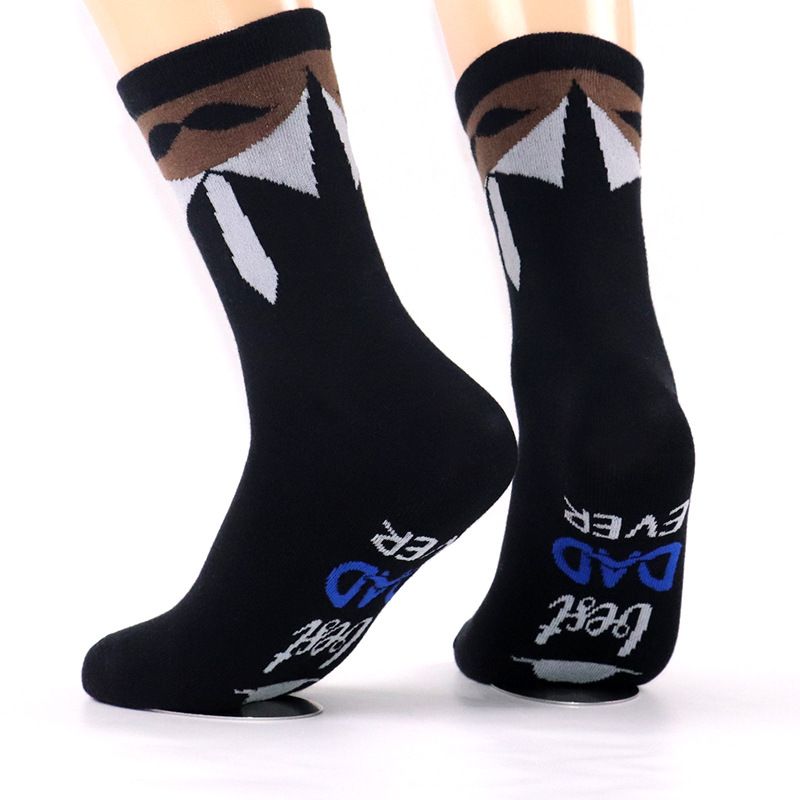 Mid-tube cotton socks Father's Day gift sole letter jacquard casual sports socks_vogvips.com