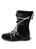 Women Boxing Boots Sheepskin Version ~ Niche Flat Belt Boxing For Women With 5Cm Hidden Heel, Back Zip Martin Boots, Western Hunting Duck_vogvips.com