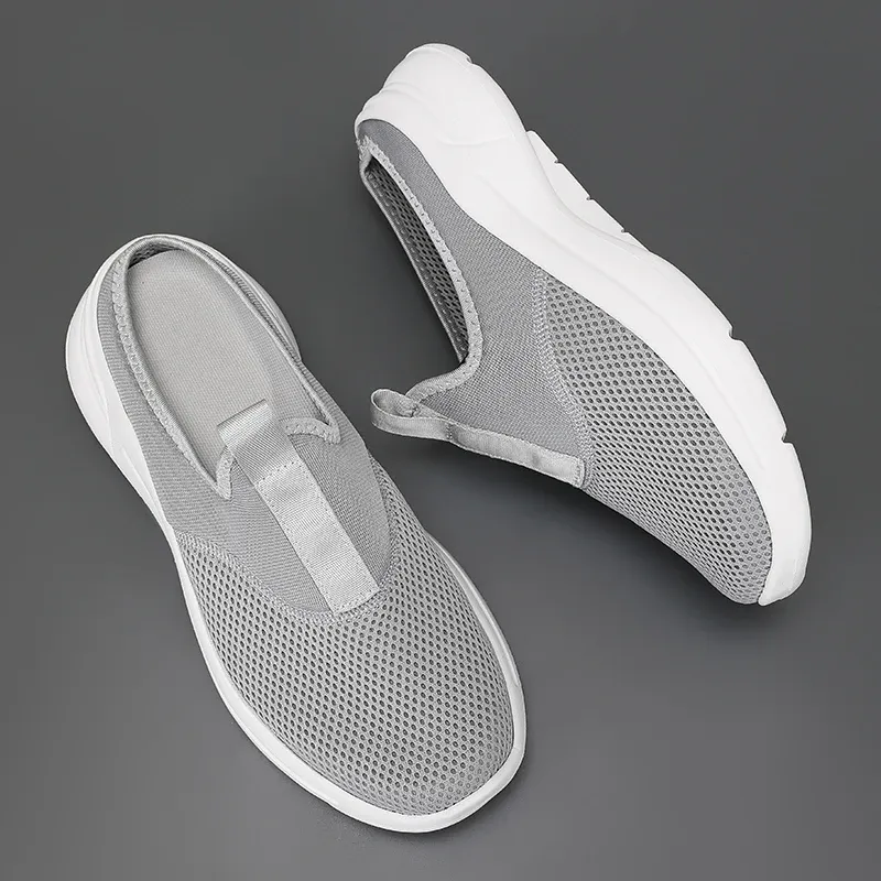 Outdoor Men Half Slippers Summer Casual Shoes Flat Mens Walking Sneakers Breathable Lightweight Non Slip Man Loafers_vogvips.com