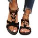 Flat Fashion Plus Size For Women 2025 Summer New Bohemian Style Casual Elastic Strap Beach Sandals_vogvips.com