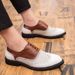 Brock leather shoes men carved British retro men's shoes matching color casual increase_vogvips.com