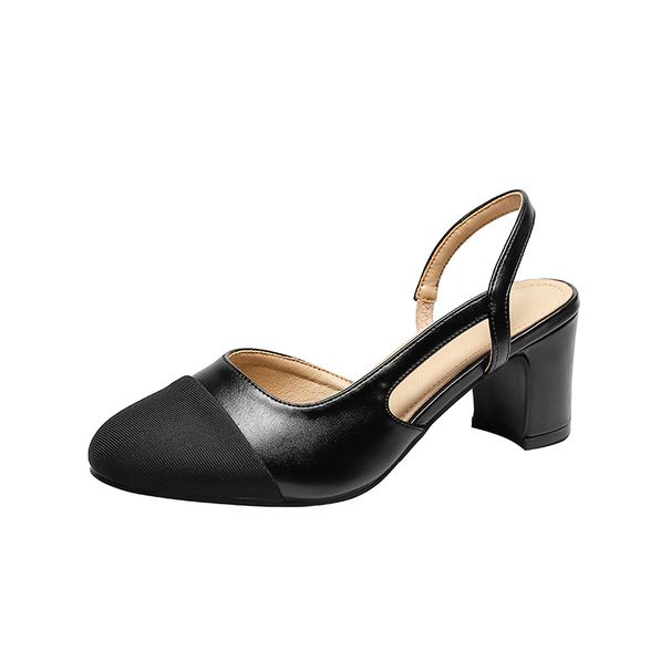 Baotou Sandals For Women Thick Heel Versatile Flat High Heels Simple Design Suitable For Students And Everyday Wear_vogvips.com