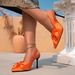Sandals 2025 Summer New Fashion European And American Solid Color Bow Pointed Toe Thin High Heel Women's Shoes Plus Size_vogvips.com