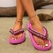 Colorful Pearl Floral Women's Flip Flops Summer Fashionable Sandal Versatile Ladies Footwear For Beach Vacation Indoor Home Wear_vogvips.com