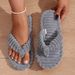 Soft Plush Flip-flops , 2026 Summer Home Non-slip Flat Slippers, Hotel Hospitality Thickened Bathroom Slippers For_vogvips.com