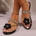 Fashionable Flower Toe Summer For Women's Outdoor Wear, Fashionable Flip Flops_vogvips.com