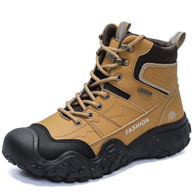 Men Hiking Boot Winter Outdoor Shoes Lace-Up Non-slip Sports Casual Trekking Boots Man Suede Warm Shoes_vogvips.com