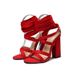 New Strappy Round Head Chunky High Heel Sandals Plus Size Women's Shoes_vogvips.com