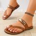 Women's Slip-On Sandals Breathable Flat Slide Shoes Comfortable Casual Beach Footwear Comfortable And Fashionable, Everyday Low Heeled Flip Flops._vogvips.com