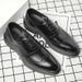 Business Formal Leather Men, Breathable Casual Brogue For Autumn, Korean Style British Wedding Groom Shoes_vogvips.com