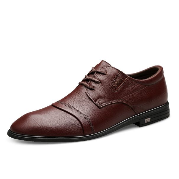 Leather Shoes Men's Leather Shoes Casual First Layer Formal Men's Shoes_vogvips.com