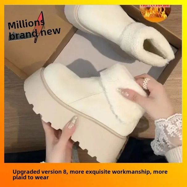 Thick Bottom Warm Anti Cotton Snow Womens Winter High Heel Fleece Lined Booties Non Slip Rubber Sole Ankle Boots 251110_vogvips.com