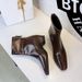 2323-2 Vintage British Style Square-Toe Fashion Versatile Women's Ankle With Back Zipper And Internal Height Increase_vogvips.com