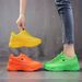 Fluorescent Sports Shoes For Women In Spring Autumn, Casual Mesh Breathable Single Thick Soled Running And Travel Shoes,_vogvips.com