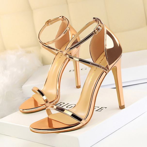 126-8 European And American Fashion Sexy Nightclub Slimming Summer Stiletto Ultra High Heels Hollow Cross Strap Sandals_vogvips.com