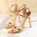 126-8 European And American Fashion Sexy Nightclub Slimming Summer Stiletto Ultra High Heels Hollow Cross Strap Sandals_vogvips.com
