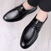 Round Head Lace-up Hand-stitched Men's Shoes Men's Dress Work Rubber Non-slip Sole_vogvips.com