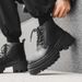 Black Tooling Big Head Lace-Up Thick Sole Height-Up Martin Boots_vogvips.com
