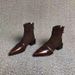 Autumn Paris ~ Old Money Style French Chunky Heel Pointed Toe Women's Retro Cowhide Patchwork Fashionable Short Boots_vogvips.com