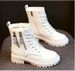European Warm Series White Martin 2025 Autumn New Single Winter Fleece Cotton British Style Short Boots For Women Flat_vogvips.com