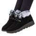 Flat Snow For Women 2025 Autumn Winter New Large Size Round Toe Lace-up Thickened Short Boots_vogvips.com