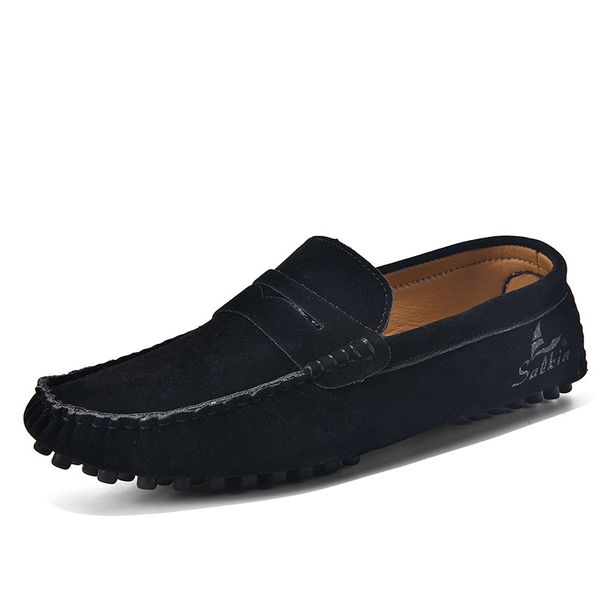 Plus-Size Bean Shoes Loafers For Men, Driving Couple Style, Suede Casual Breathable Leather Shoes For Women_vogvips.com
