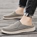 Men's Backless Slip On Mule Loafers Breathable Canvas Platform Walking Shoes Non Slip Cushioned Casual Indoor Outdoor Slide Shoes_vogvips.com
