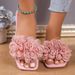 Plus-size Women's Summer New European And American Style Beach Sandals, Casual Outdoor Floral Flat Slippers For Women_vogvips.com