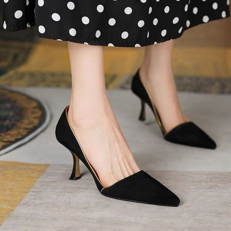 Super Soft Chic Light Luxury French Style Shoes With Cap Shallow Mouth Fairy Gentle Pointed Toe High Heels_vogvips.com