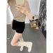 Cowhide Edition~ White Moonlight Boots Small Fragrant Wind Round Head Flat Bottom Boots Knight Boots Women's Tall Pants Boots_vogvips.com