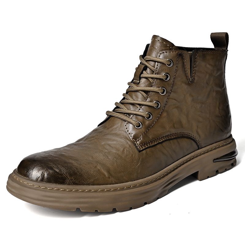 European Warm Series Work Shoes 2025 Autumn New Fashion Versatile Casual Martin High-top Warm Soft Sole Men's Boots_vogvips.com