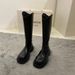 2025 Thick-Soled For Women, Knee-High, Autumn And Winter Slimming Martin Boots, Korean Style Round-Toe Back Zipper Boots_vogvips.com