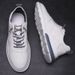 Euro Step Fleece-Lined Autumn Winter New Leather Casual Sneakers Korean Style Men's Trendy White Shoes 1605_vogvips.com