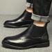 Chelsea Boots Men's Martin Boots Business Style High-top Leather Shoes Genuine Leather Boots Korean Version Short Boots_vogvips.com