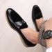 All-in-one loafers for men pointy leather shoes for men with beanie shoes_vogvips.com