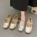 Silver French Gentle Temperament Flat Bottom Light Mouth Single Shoes Women's Retro Soft Sole Mary Jane Shoes_vogvips.com