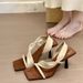 High Heel 2026 Super Popular Design One-Strap Square Open Toe Stiletto French Style Sandals For Women_vogvips.com