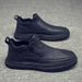 European Warm Series Work Fleece Lined Autumn Winter Kitchen Leather Men's Casual Slip-On Safety Shoes_vogvips.com