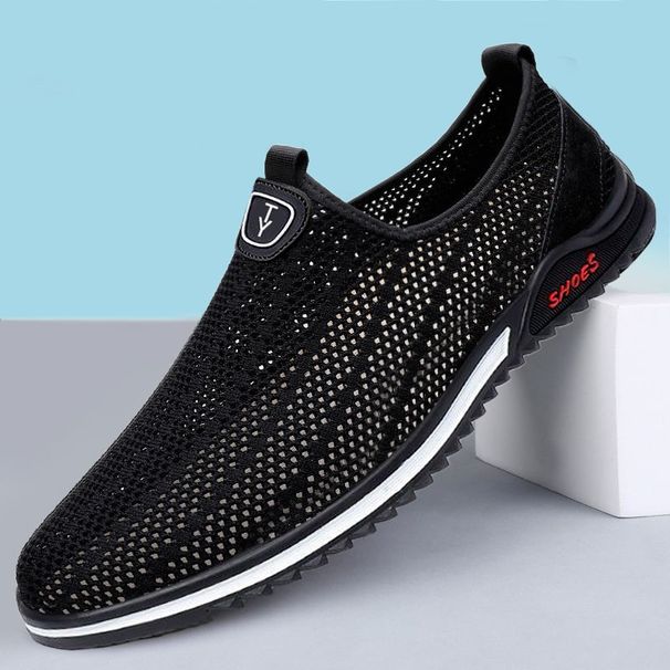Men's Lightweight Breathable Sneakers - New Hollow Mesh Casual Shoes With Soft Sole, Slip-On Comfortable Walking Shoes_vogvips.com