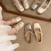 Ballet Feng Shui Diamond Single Shoes Women's Shallow Mouth One-word Buckle Mary Jane Shoes With Skirt Soft Sole Evening Shoes_vogvips.com