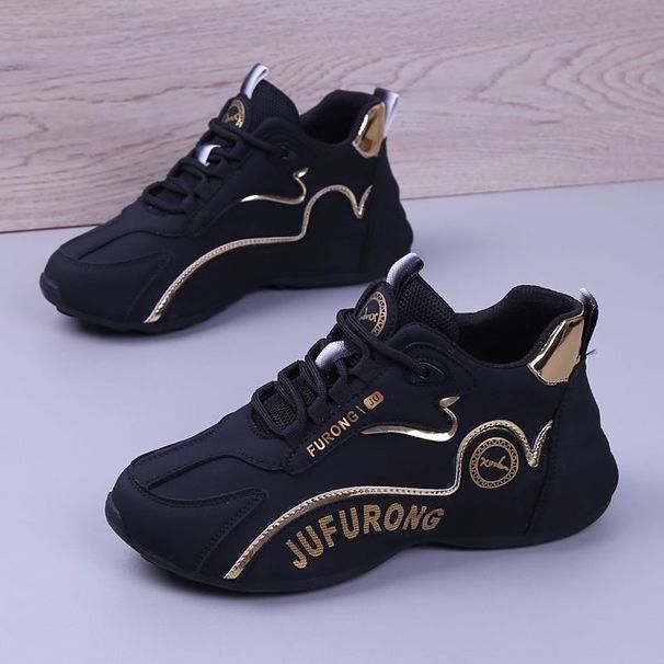 Spring Couple Unisex Style, Inner Height Increasing Leather Surface, Sports And Leisure Tarpaulin Dad Loafers Shoes,_vogvips.com