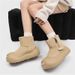 Cute Big Head Couple Snow Boots For Men And Women, Open Smile Winter Fleece Lined Thickened Northeast Cotton Shoes_vogvips.com