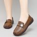 Casual Leather Shoes Women, One Kick, Non-slip Flat Soles, Comfortable Mothers, Single Shoes Women_vogvips.com