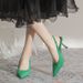 High Heels Women Thin Heel Pointed 2025 Early Spring New ZA Same Sating Material Closed Toe Backless Sandals Y2K Style_vogvips.com