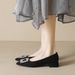 Pointed Single Shoes Women's Thick Heels Rhinestone High Heels Shallow Mouth One Pedal Black Commuter Shoes_vogvips.com