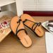 Summer New Women's Fashion Versatile Cross Toe Slip-On Non-Slip Bathroom Shower Outdoor Beach Sandals_vogvips.com
